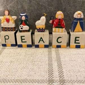 5 Piece Wooden Block Nativity Set by Ilona Steelhammer
